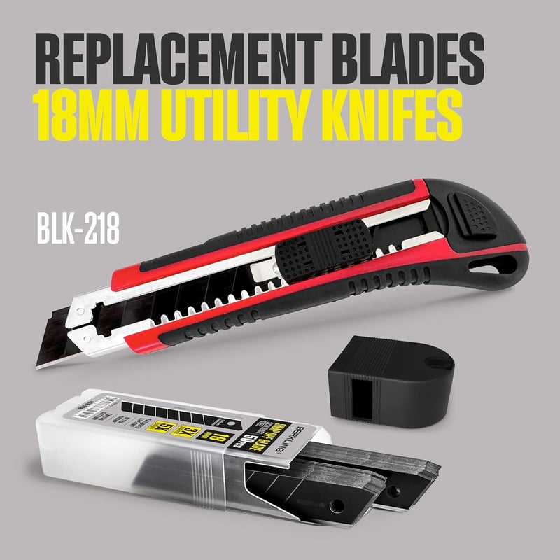 Berkling 18mm Utility Knife Blades, 50 PCS | SK2H Blackened Steel | 3x Sharper & 5x More Durable Than SK5 | Fits All 18mm Utility Knives & Box Cutters - Image 5